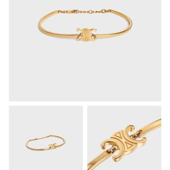 CELINE Triomphe articulated bracelet in Brass with Gold finish- PERFECT gift! - Picture 4 of 10